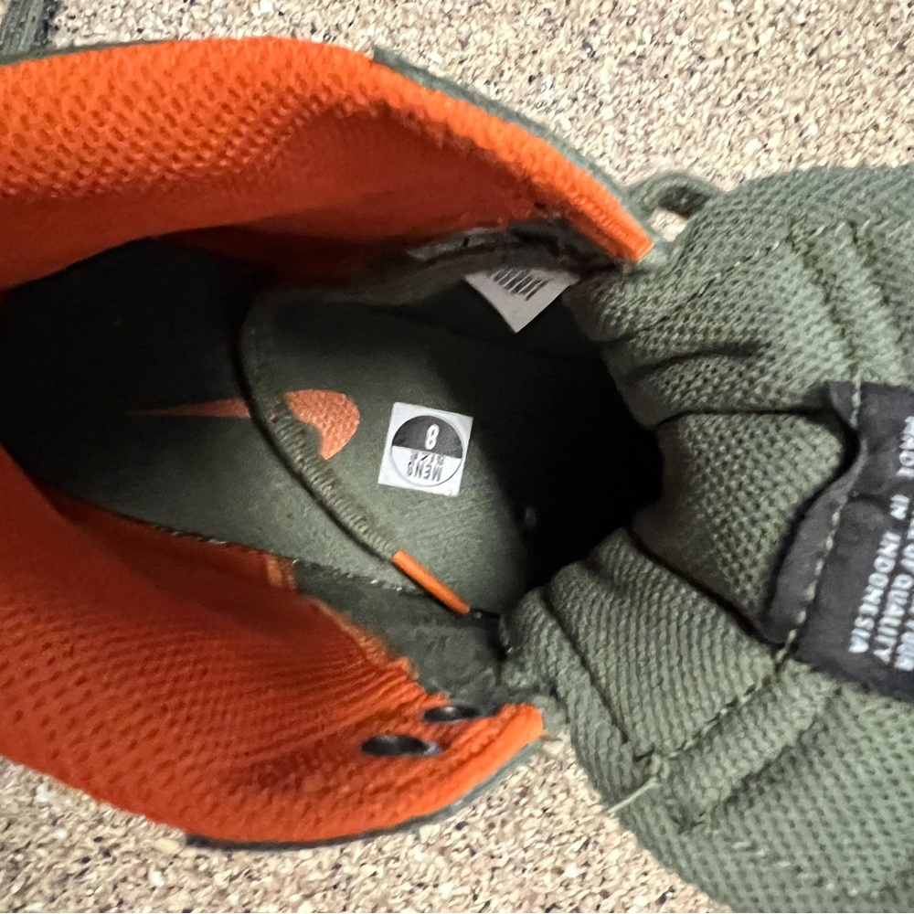 Nike Olive and Orange High-Top Sneakers - Picture 4 of 6